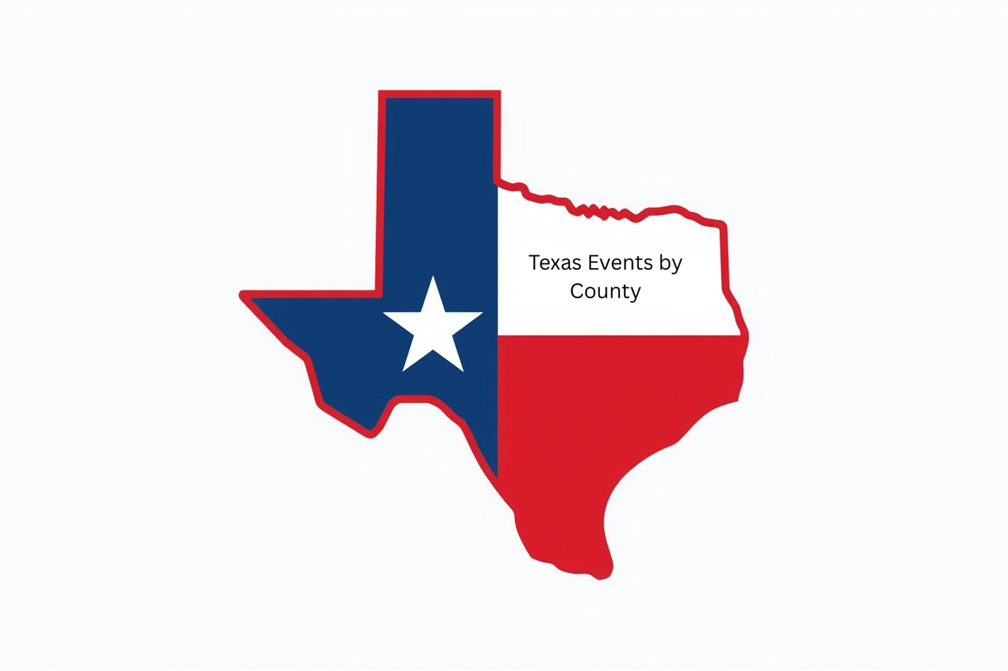 Texas outline filled with Lone Star flag